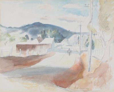 Appraisal: Enid Cambridge - Village scene Signed Watercolour over pencil x