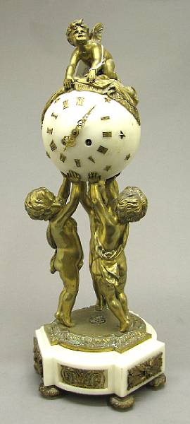 Appraisal: A Louis XVI style gilt bronze and white marble figural