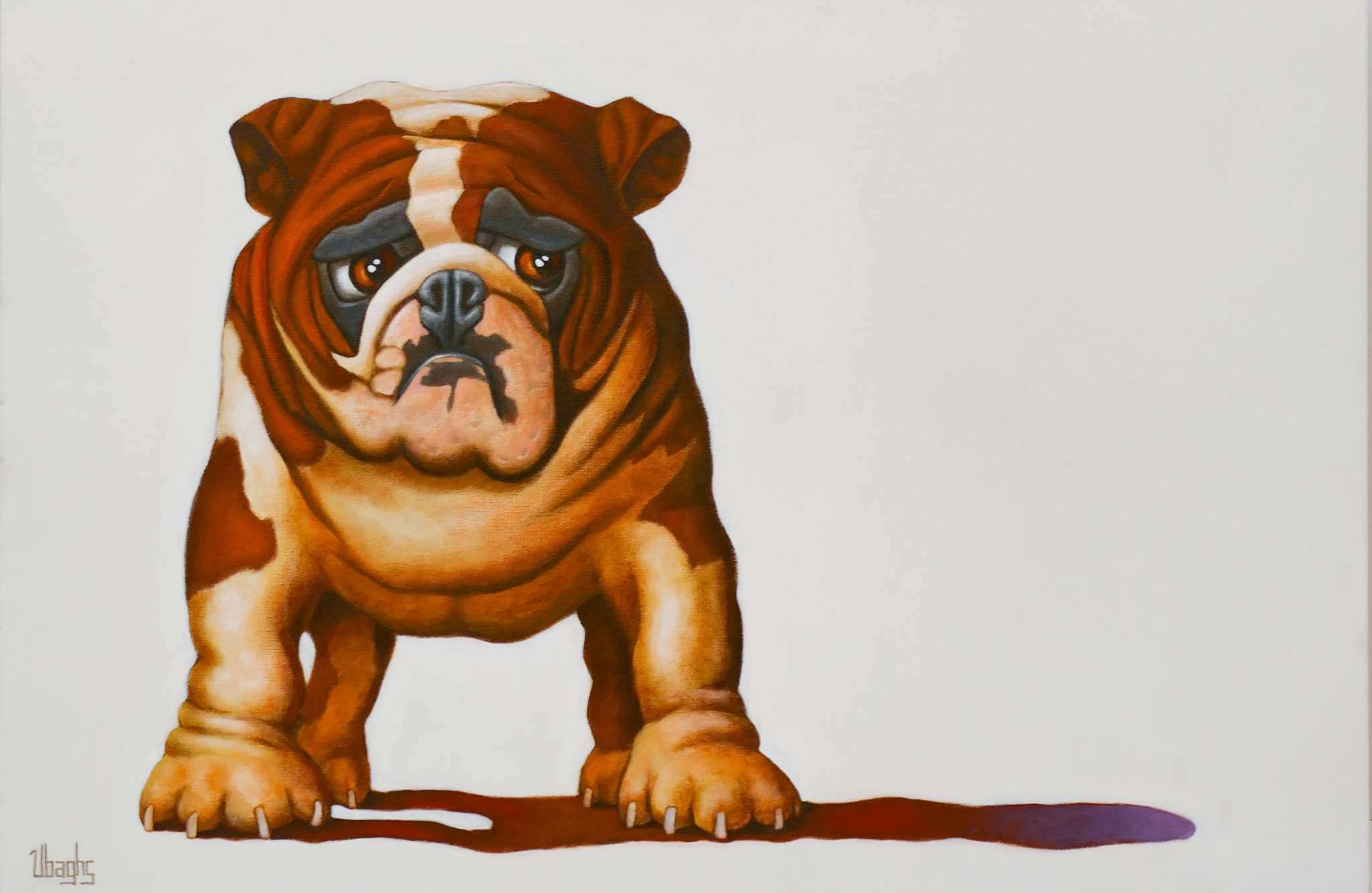 Appraisal: Bryan Ubaghs ''Bulldog'' Oil on Canvas ''x ''