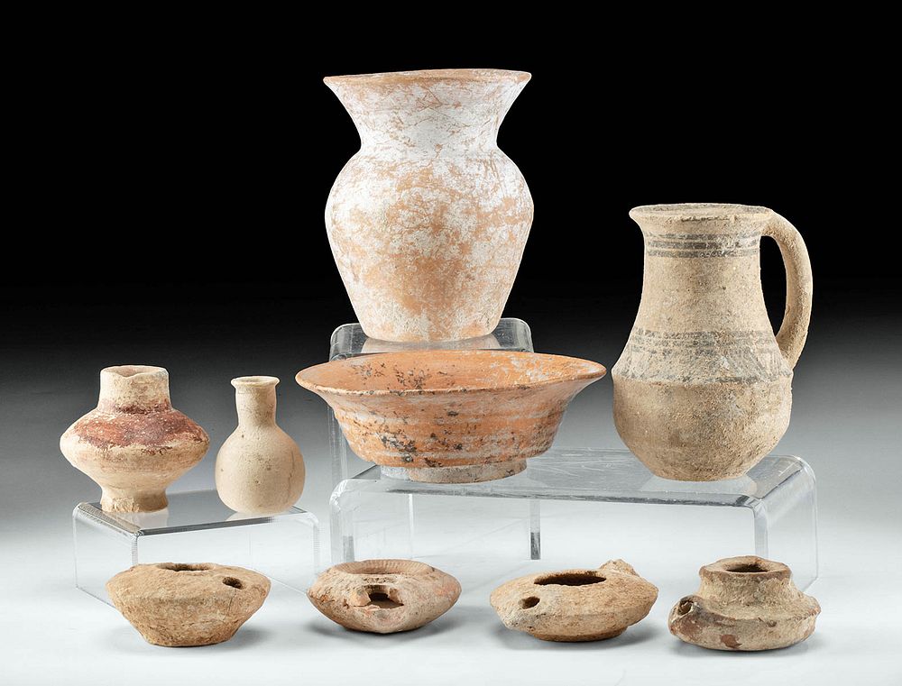 Appraisal: Lot of Holy Land Pottery Vessels Ancient Near East Holy