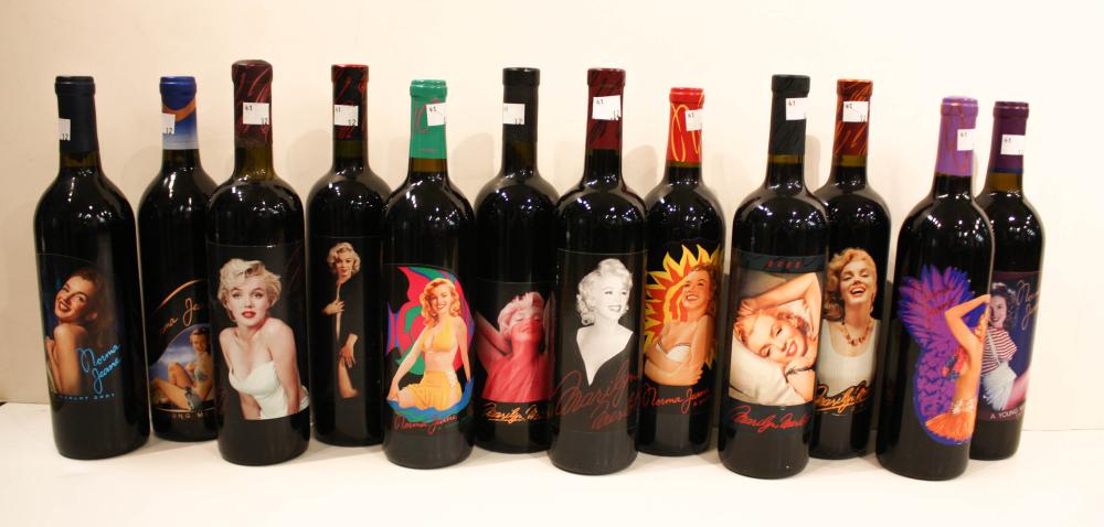 Appraisal: TWELVE BOTTLES OF VINTAGE MARILYN MERLOT WINES Nova Wines Inc