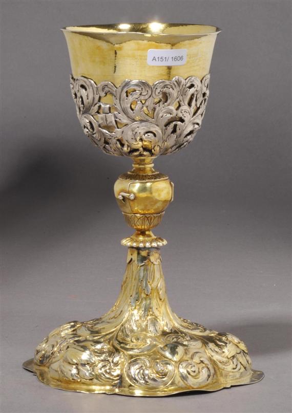 Appraisal: VERMEIL CHALICE Augsburg late th century Maker Hans Georg Bauhof