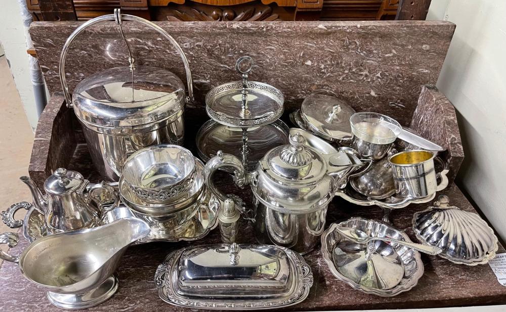 Appraisal: COLLECTION OF ASSORTED SILVER PLATE TABLE ARTICLESCollection of Assorted Silver