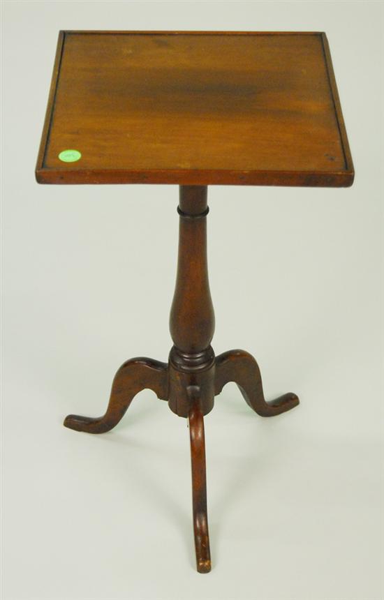 Appraisal: AMERICAN MAHOGANY TRIPOD BASE CANDLESTAND height inches width inches depth