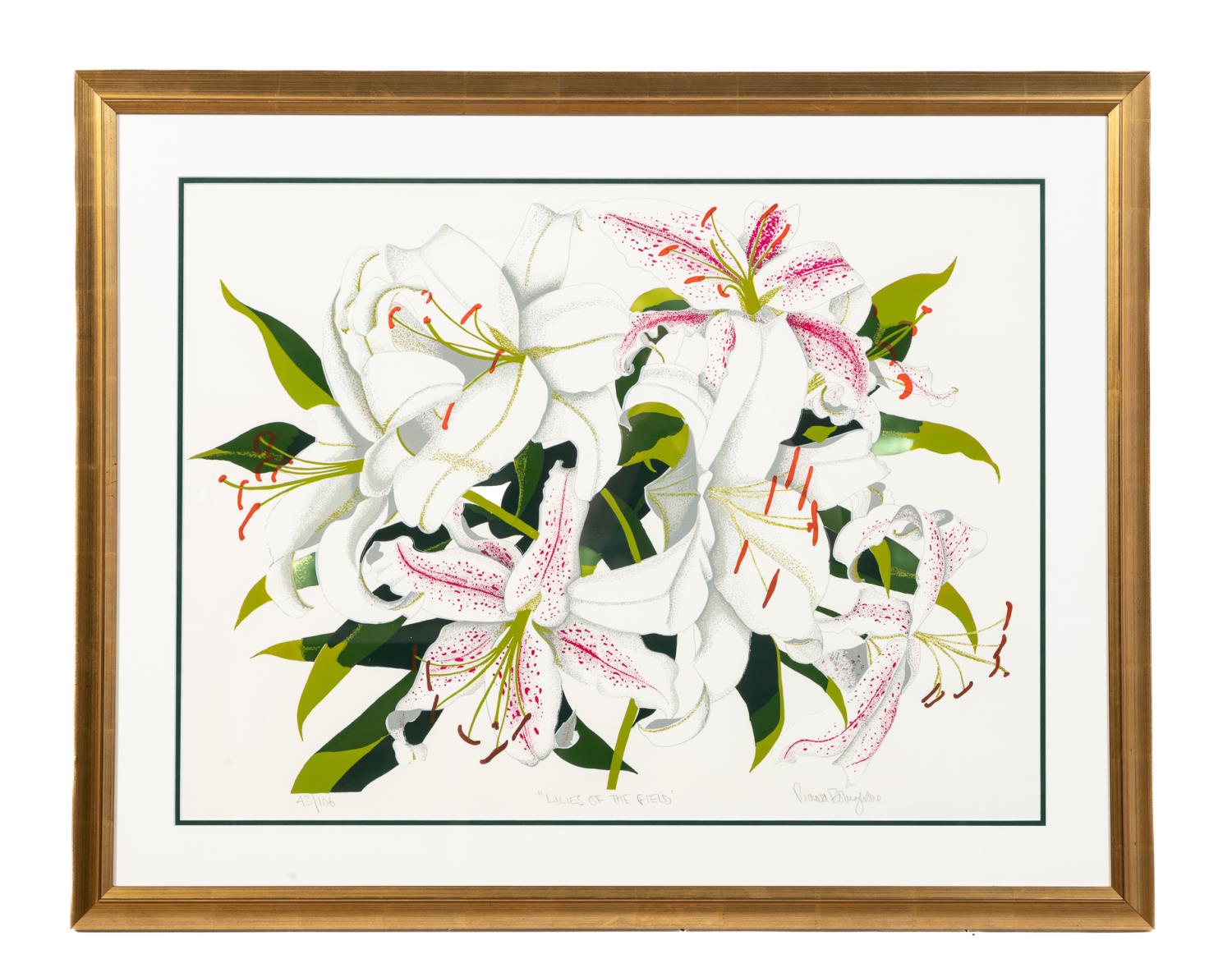 Appraisal: R BOLINGBROKE LILIES OF THE FIELD LITHOGRAPH Richard Bolingbroke British