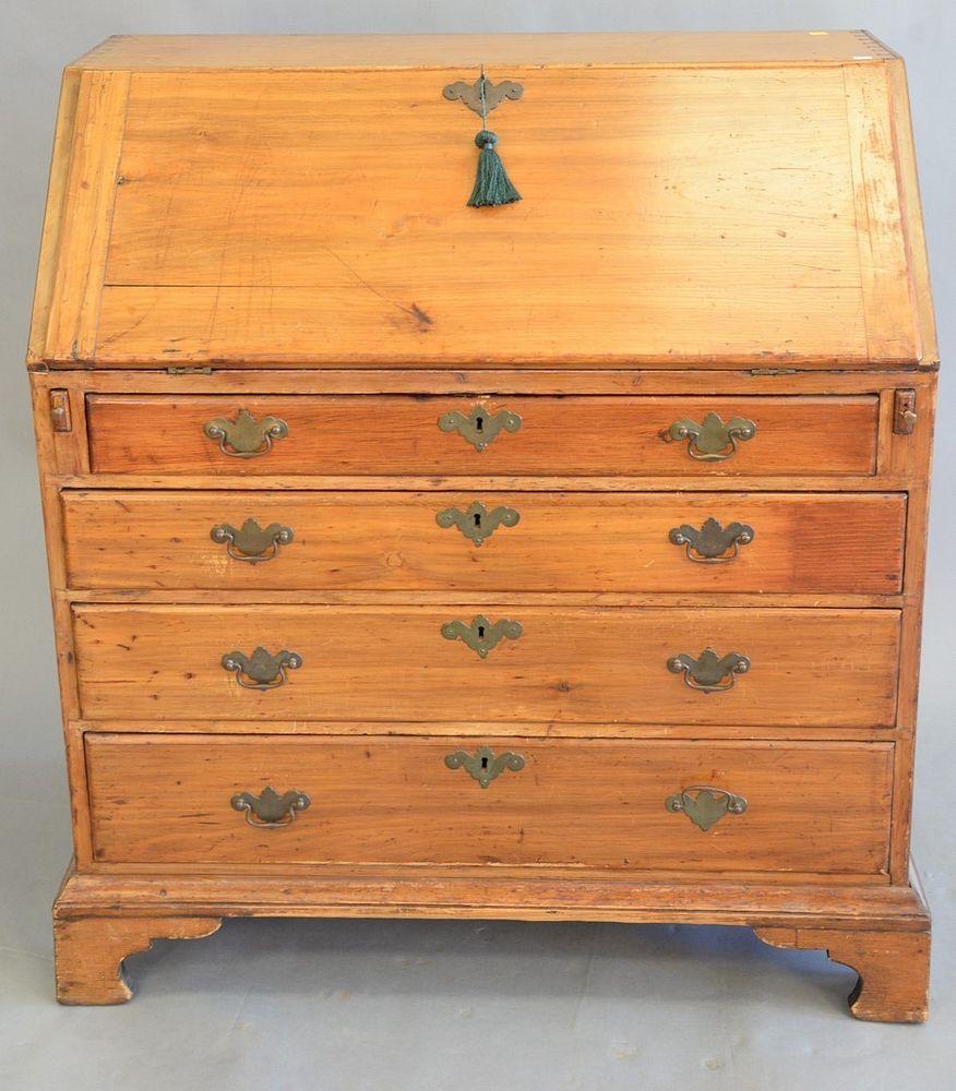 Appraisal: Chippendale cherry slant lid desk c over drawers on bracket