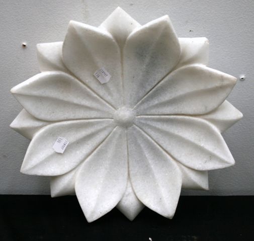 Appraisal: A white marble bowl carved as a lotus contemporary Rajasthan