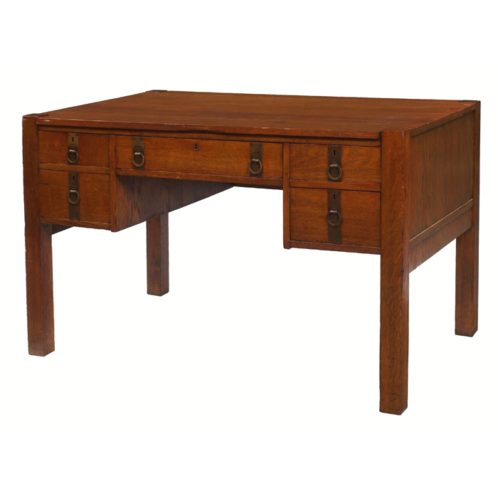 Appraisal: Arts and Crafts desk rectangular top with a single drawer