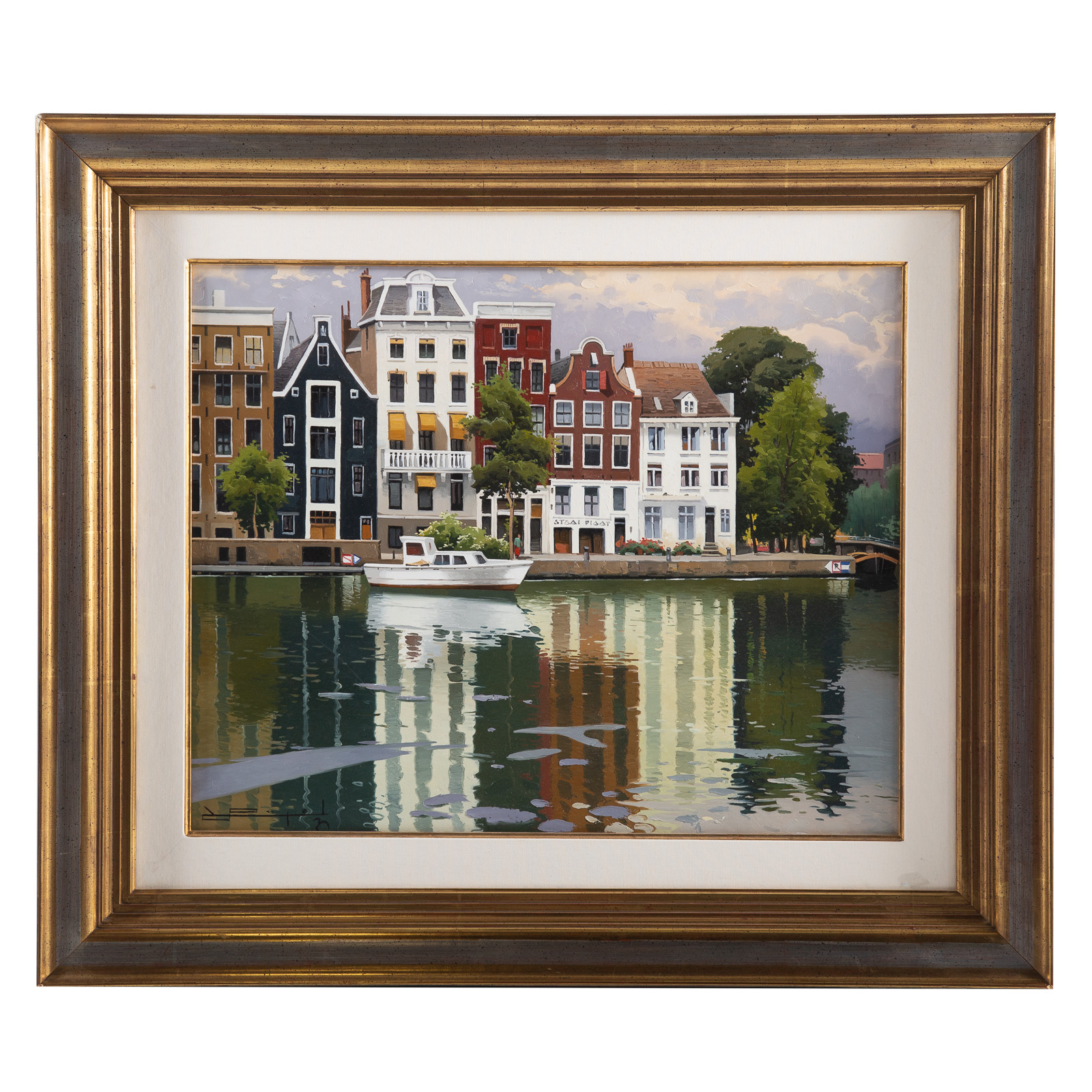 Appraisal: TH CENTURY CANAL AMSTEL OIL th century Oil on canvas