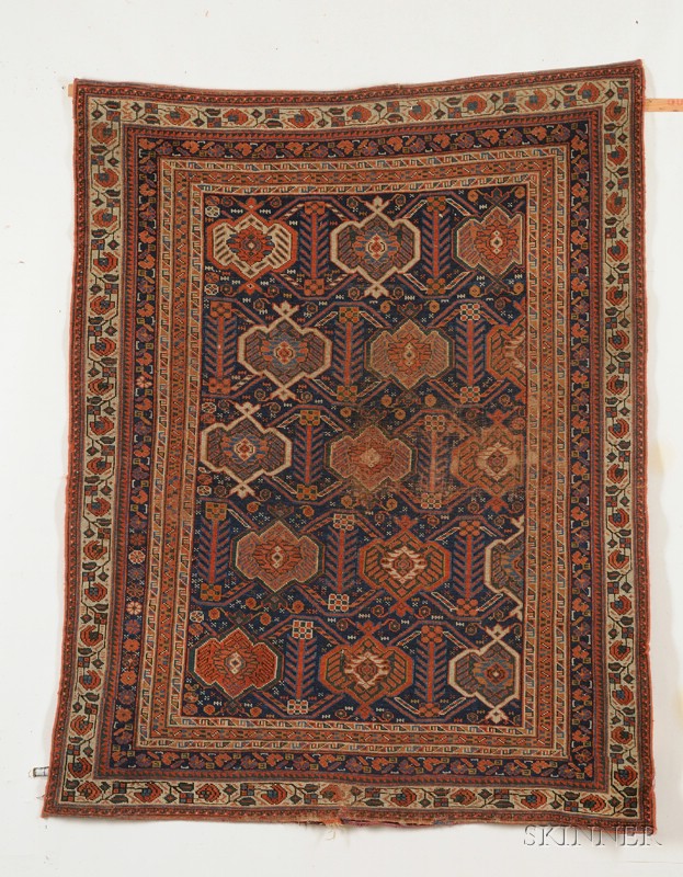 Appraisal: Afshar Rug South Persia late th century areas of wear