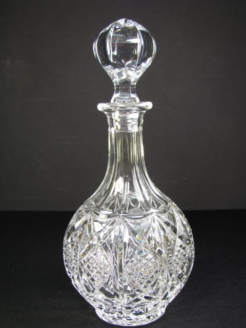 Appraisal: Lead glass clear cut crystal decanter with stopper Measures high