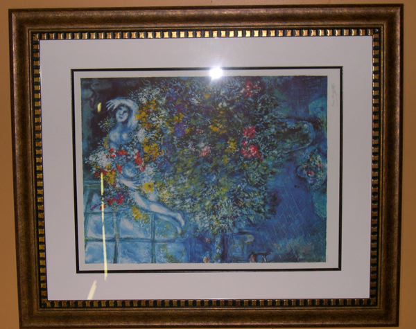 Appraisal: After Marc Chagall Russian French - Big Blue Bouquet limited