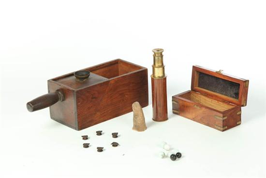 Appraisal: BALLOT BOX AND TELESCOPE American nd half- th century Pine