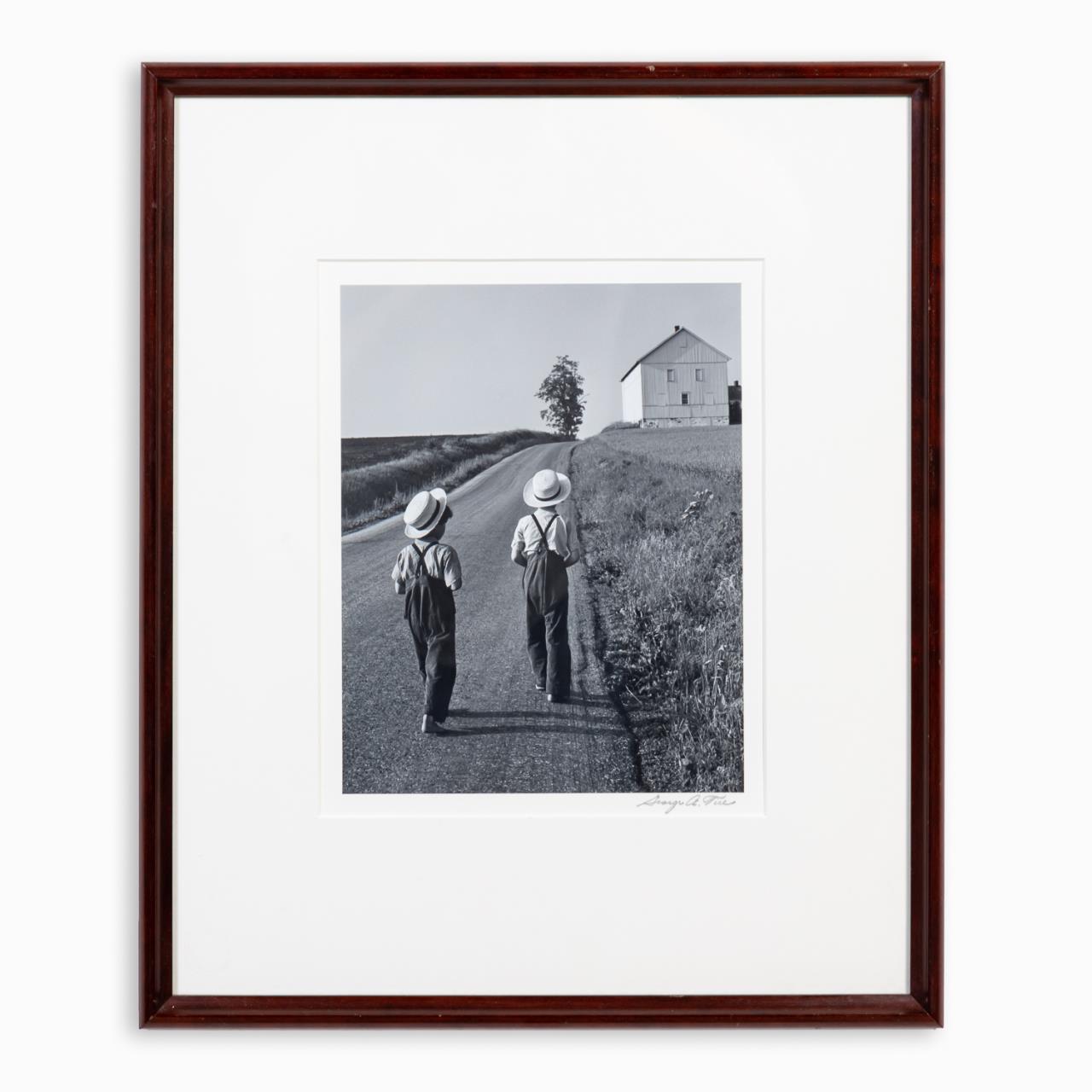 Appraisal: GEORGE A TICE TWO AMISH BOYS FRAMED B W PHOTO