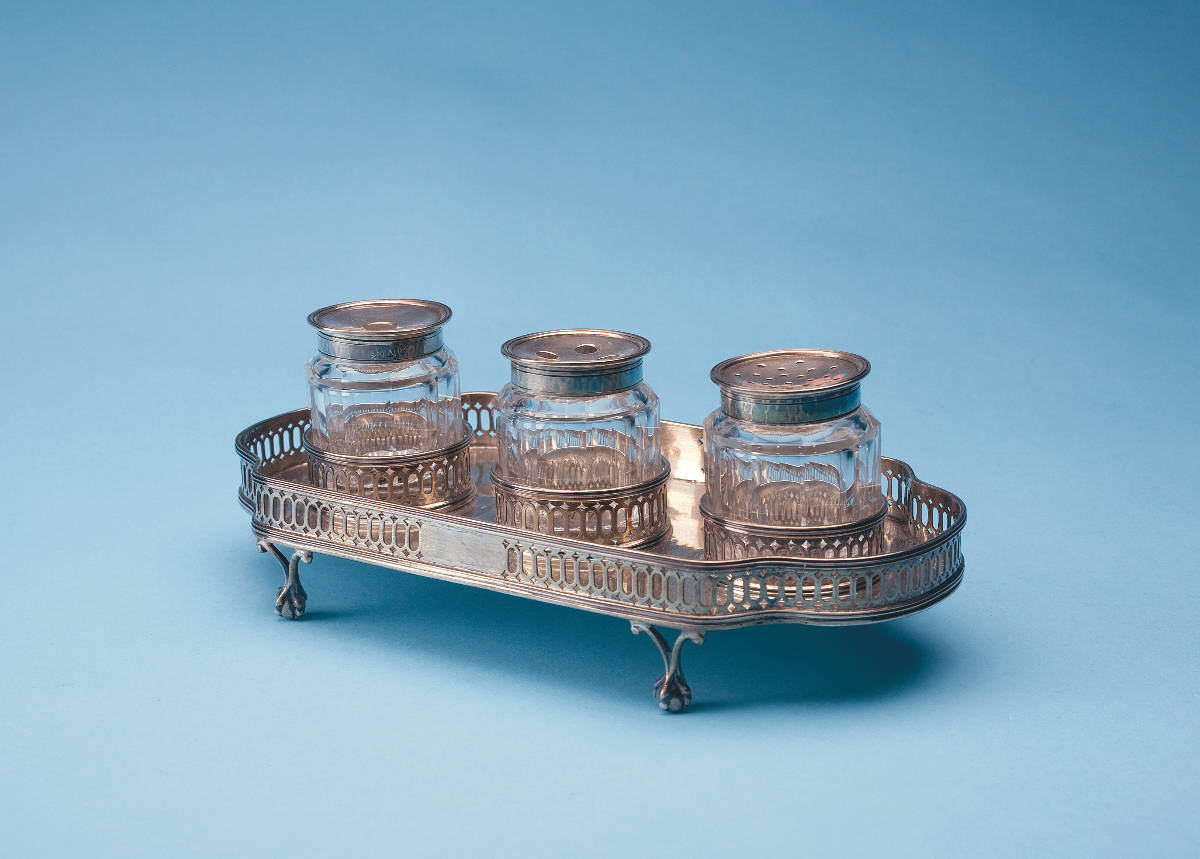 Appraisal: GEORGE III SILVER INKSTAND LONDON - POSSIBLY PETER ANN BATEMAN