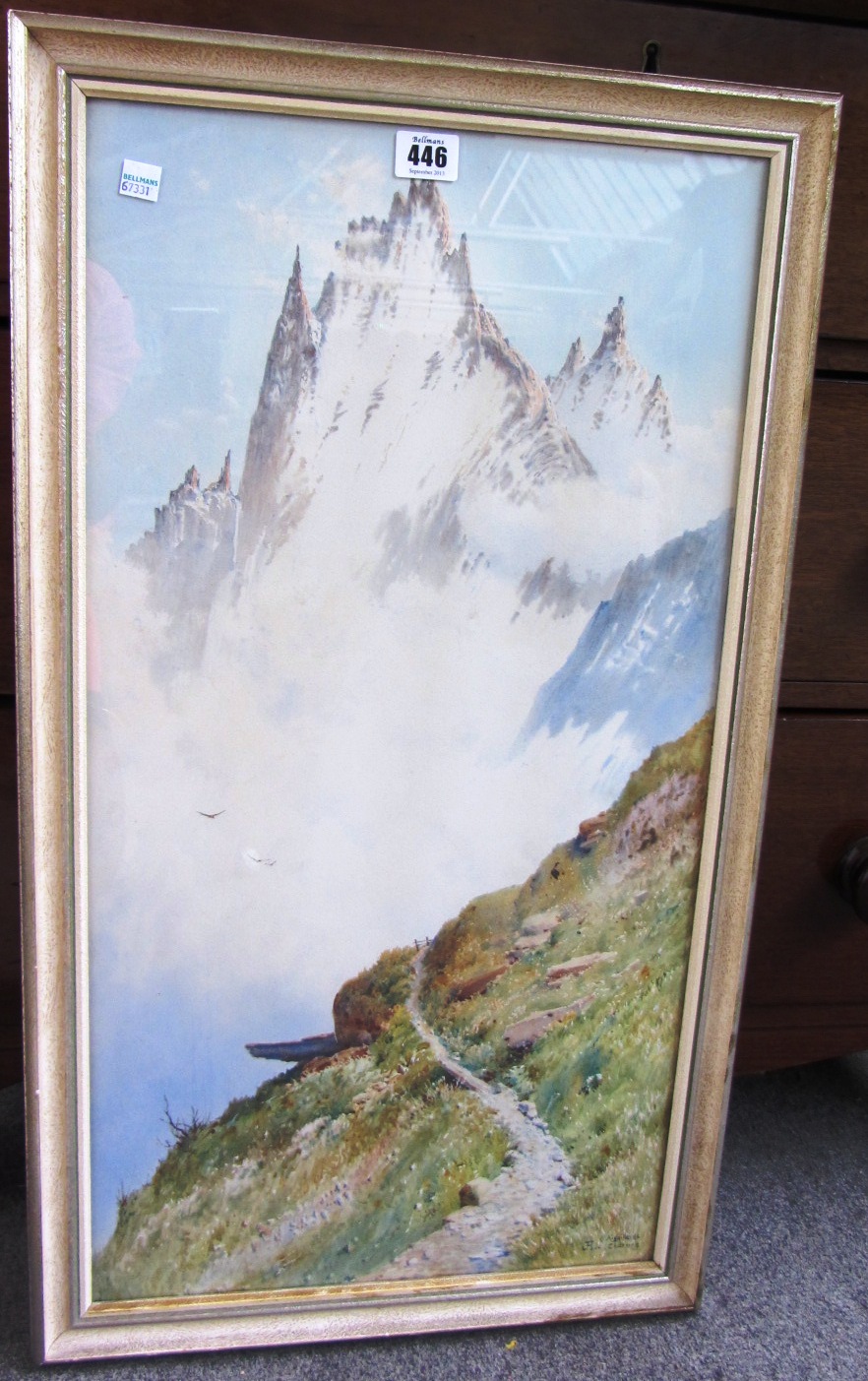 Appraisal: J F L th century Aiguilles de Charmoz watercolour signed