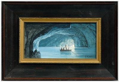 Appraisal: Italian gouache signed Gianni The Blue Grotto with four figures