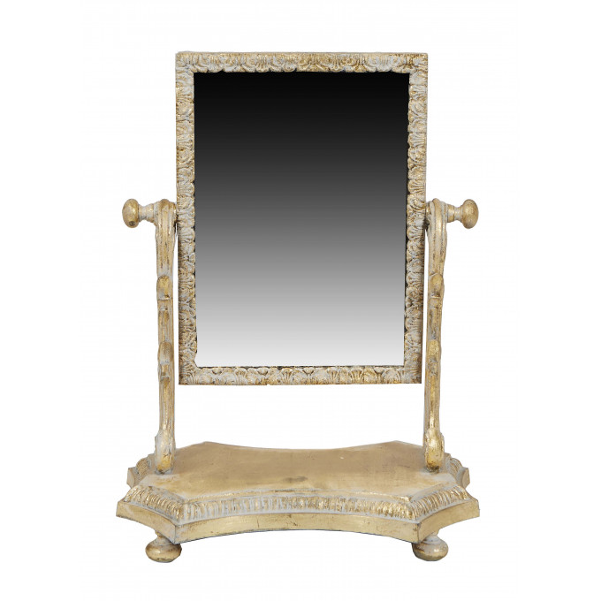 Appraisal: Florentine Style Gilt and Polychromed Iron Vanity Mirror th c