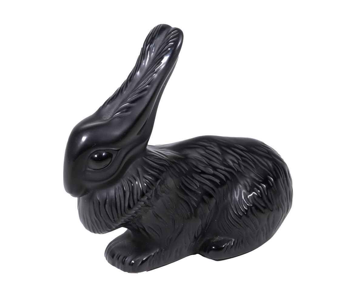 Appraisal: LALIQUE BLACK CESAR RABBIT PAPERWEIGHT French Black Crystal Bunny Figurine