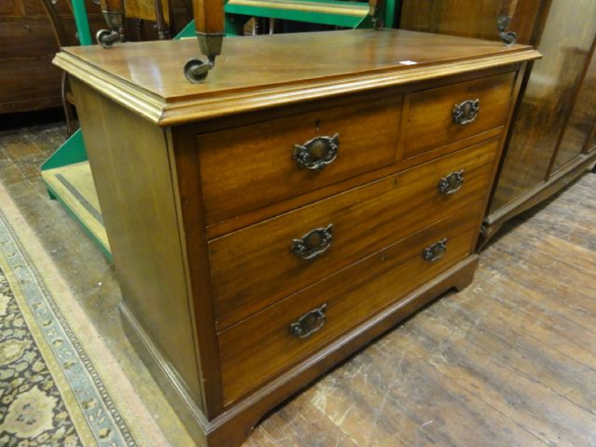 Appraisal: A late Victorian mahogany chest of two long and two