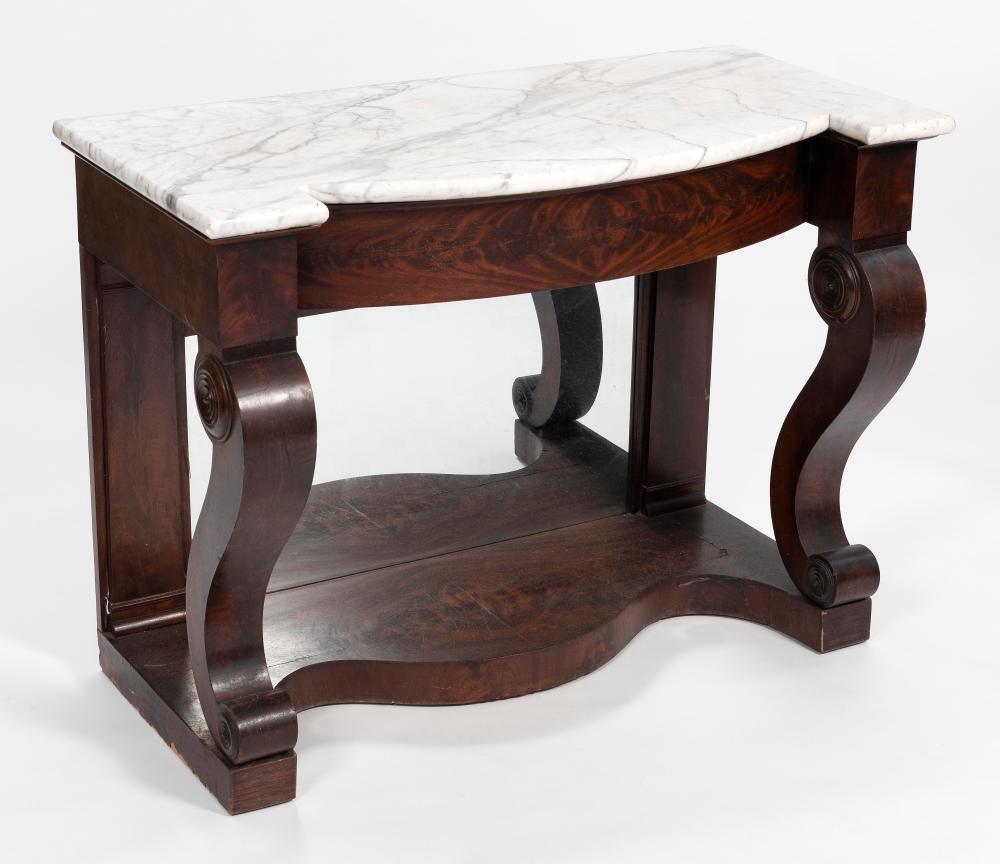 Appraisal: EMPIRE MARBLE-TOP PIER TABLE PROBABLY NEW YORK CIRCA HEIGHT WIDTH