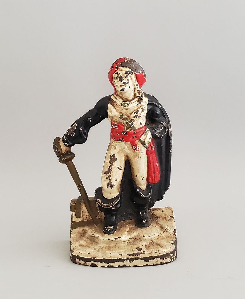 Appraisal: Antique Cast Iron Pirate Doorstop Antique Cast Iron Pirate Doorstop