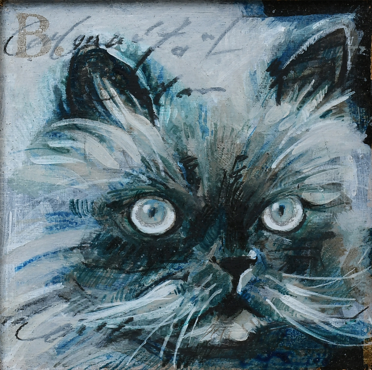 Appraisal: BARRETT Michael Chad American Contemporary Portrait of a Cat sight