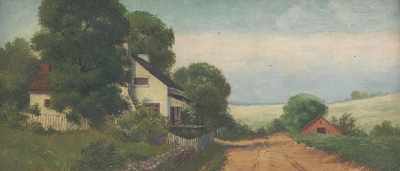 Appraisal: Lila B Hetzel American - Landscape with farm house Oil