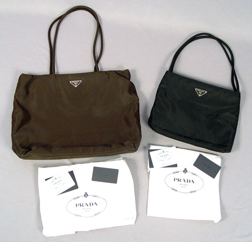 Appraisal: PRADA HANDBAG PURSES B B TESSUTO To include nero nylon