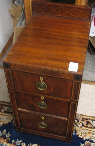 Appraisal: A PAIR OF GEORGE III STYLE MAHOGANY BEDSIDE CHESTS English