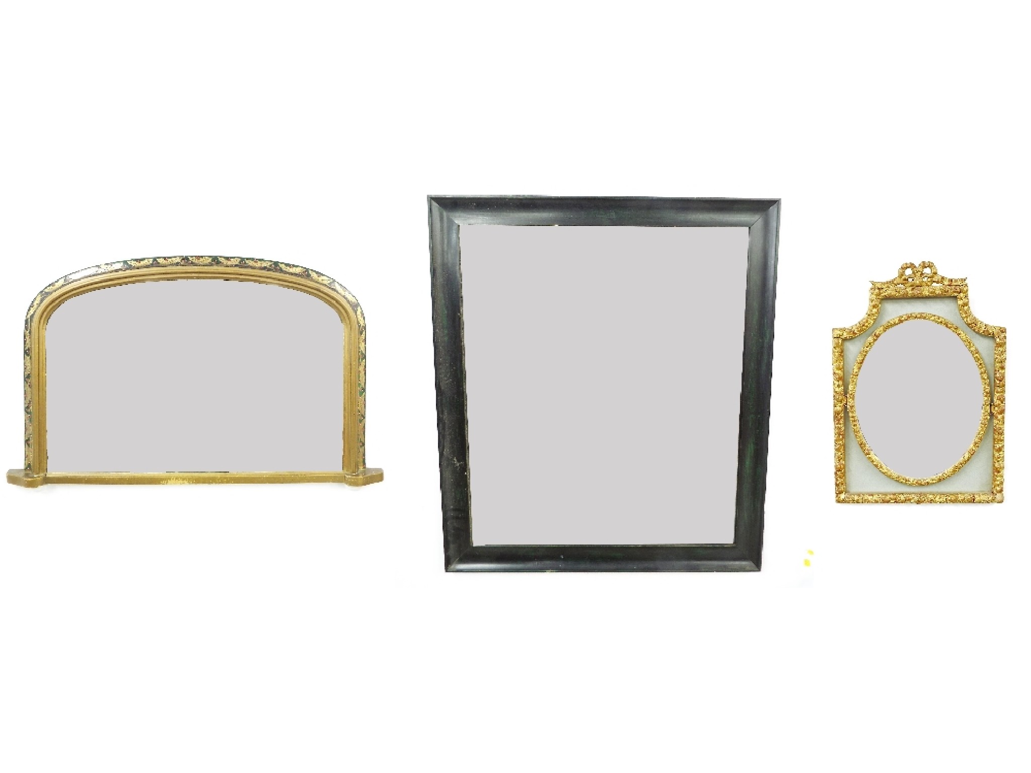 Appraisal: Victorian overmantel mirror the gilt frame decorated with continuous holly