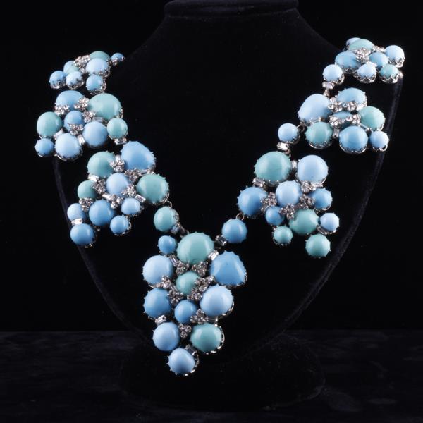 Appraisal: Exceptional Pate de Verre hand poured two tone turquoise glass