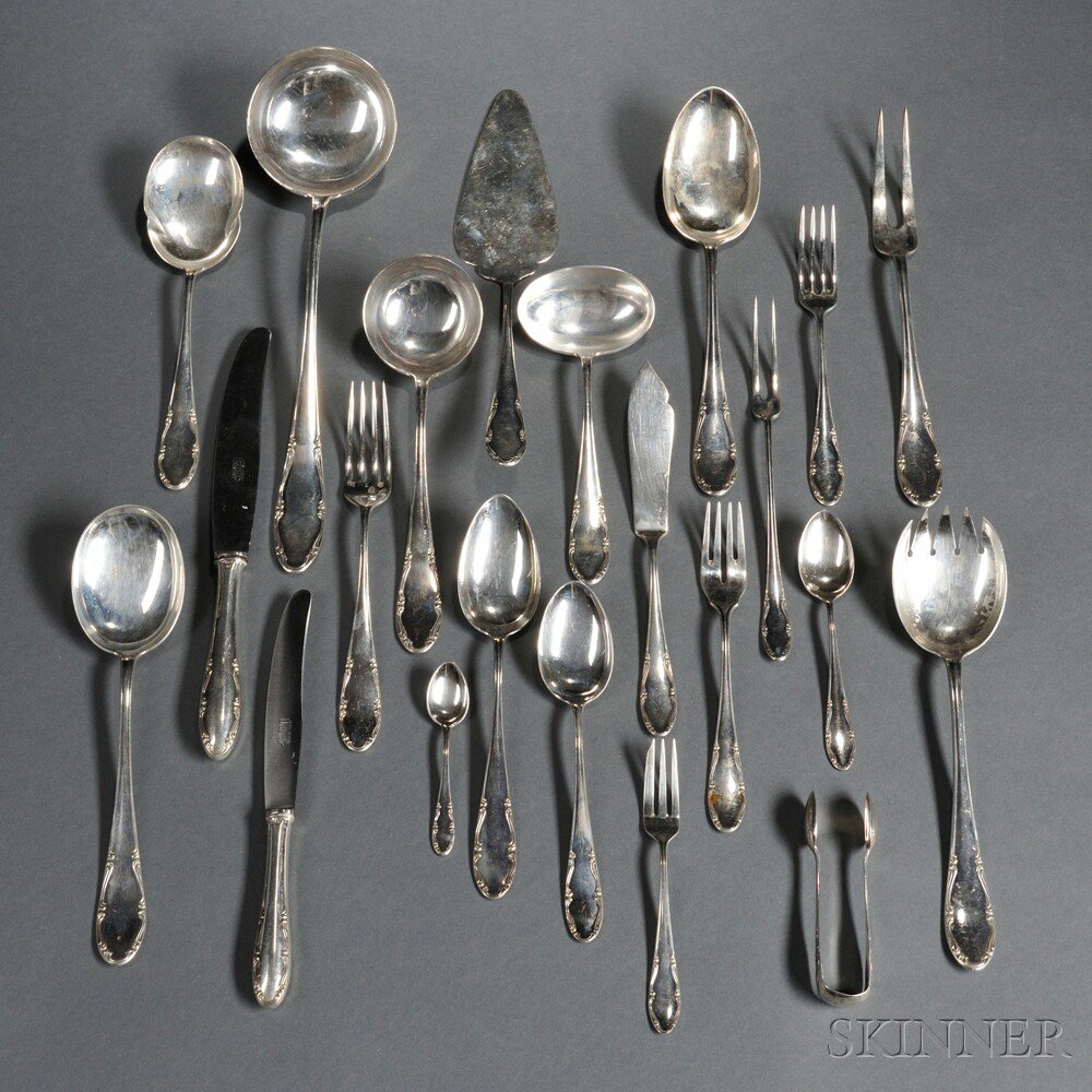 Appraisal: Austrian Silver Flatware Service Vienna second quarter th century Alexander