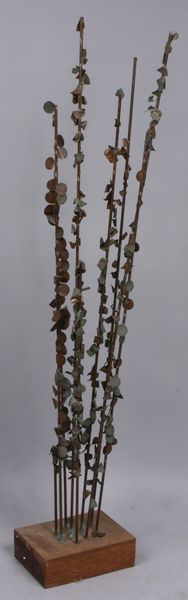 Appraisal: Arts and Crafts copper leaf and branch sculpture h good