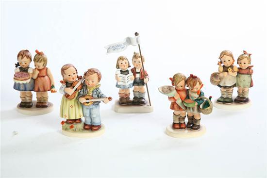 Appraisal: FIVE HUMMEL FIGURES Happy Birthday h Happy Days h Daddy's