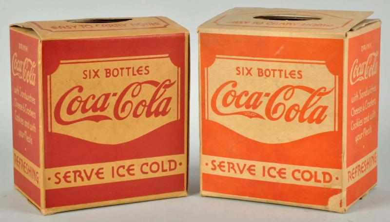 Appraisal: Lot of Cardboard Coca-Cola -Pack Carriers Description s Darker carrier