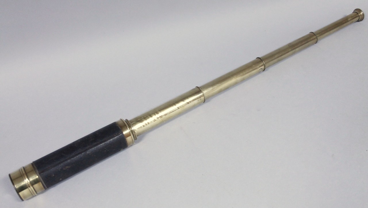 Appraisal: A thC style four drawer brass telescope the tapering cylindrical