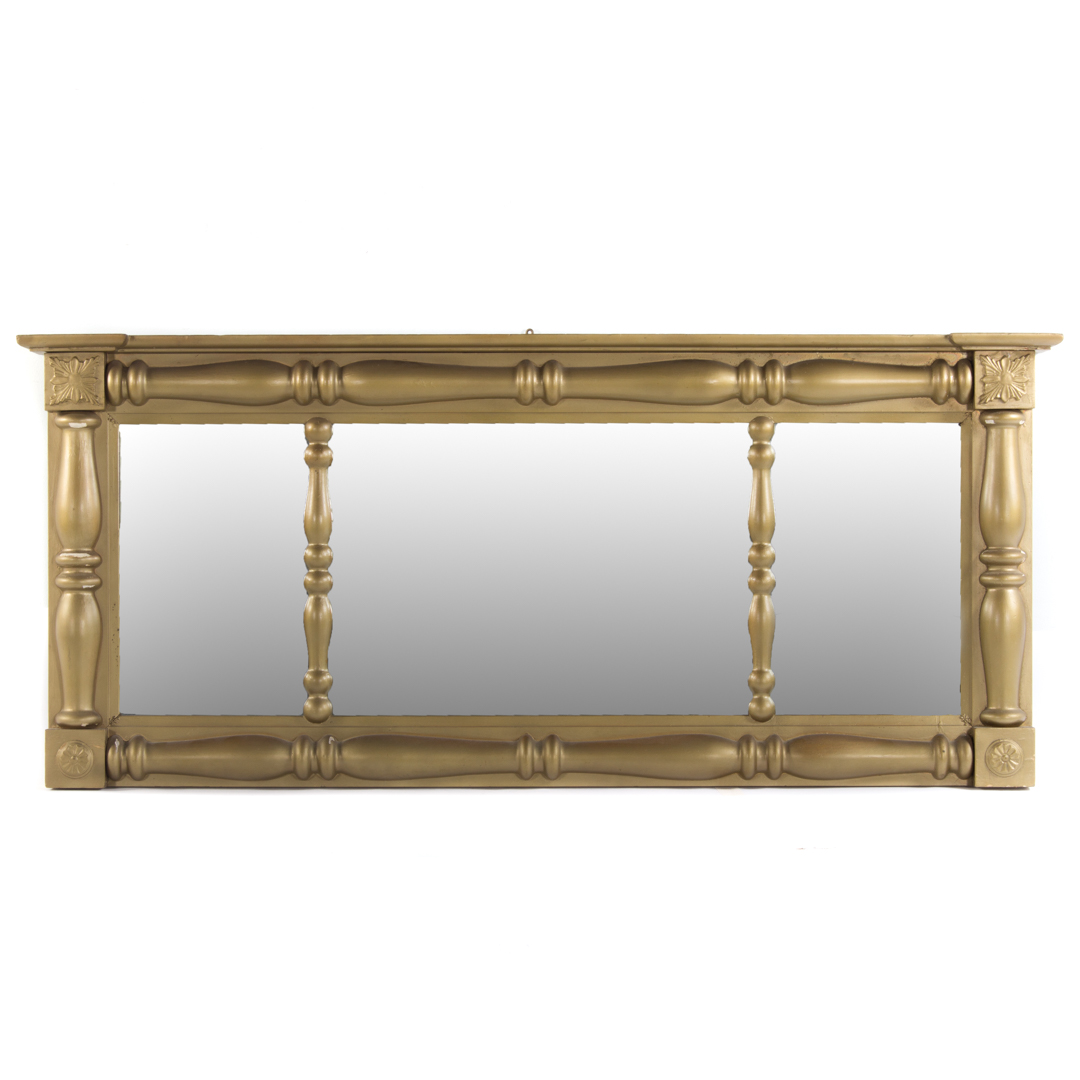 Appraisal: Classical Revival giltwood overmantel mirror x in Condition repainted chips