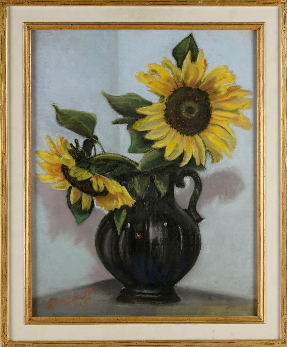 Appraisal: ATTRIB TO ALFREDO RAMOS MARTINEZ - Sunflowers pastel on paper