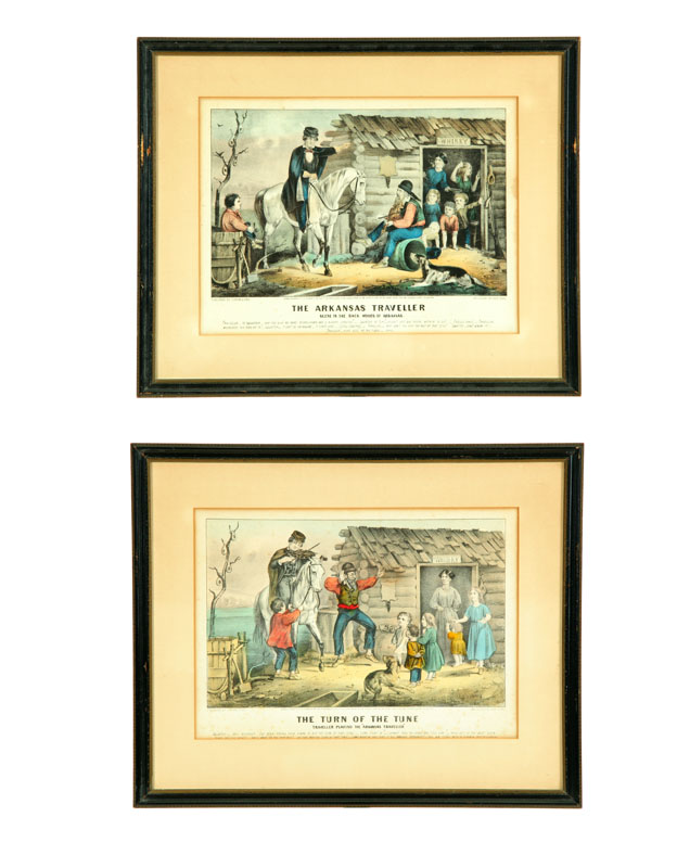 Appraisal: TWO CURRIER AND IVES PRINTS Handcolored lithographs Companion small folio