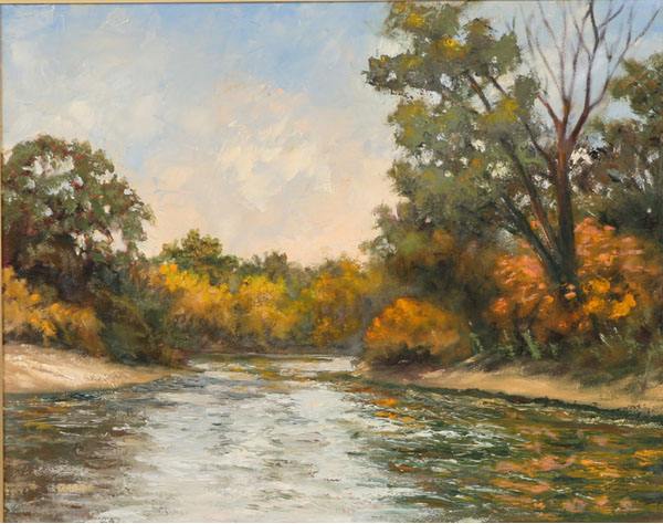 Appraisal: Jean Garro American b Where the River Runs oil on