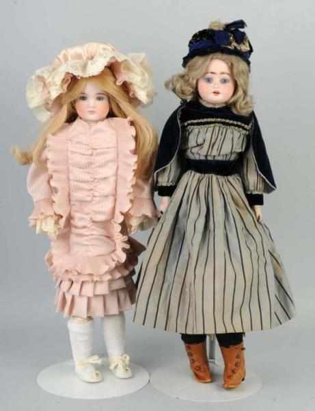 Appraisal: Lot of German Bisque Shoulder Head Girl Dolls Description One