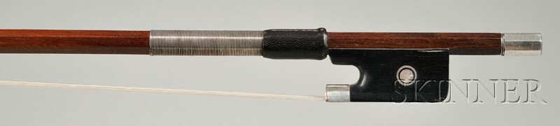 Appraisal: French Silver Mounted Violin Bow Probably C N Bazin Workshop