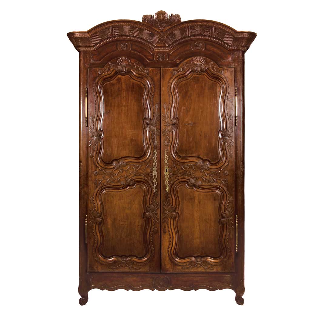 Appraisal: Provincial Louis XV Cherry Armoire Probably Southern mid th century