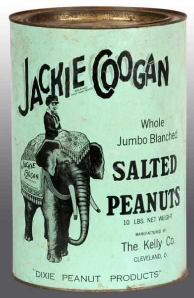 Appraisal: Jackie Coogan Salted Peanuts Adv Tin Description Ten-pound version Same