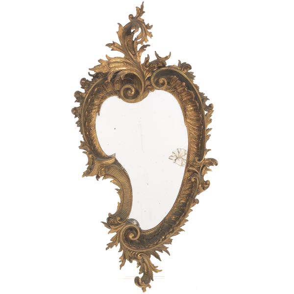 Appraisal: ROCOCO STYLE GILT WALL MIRROR H x Asymmetrical form gilt