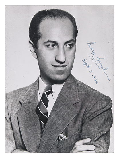 Appraisal: GERSHWIN GEORGE Photograph Signed and dated bust portrait of the