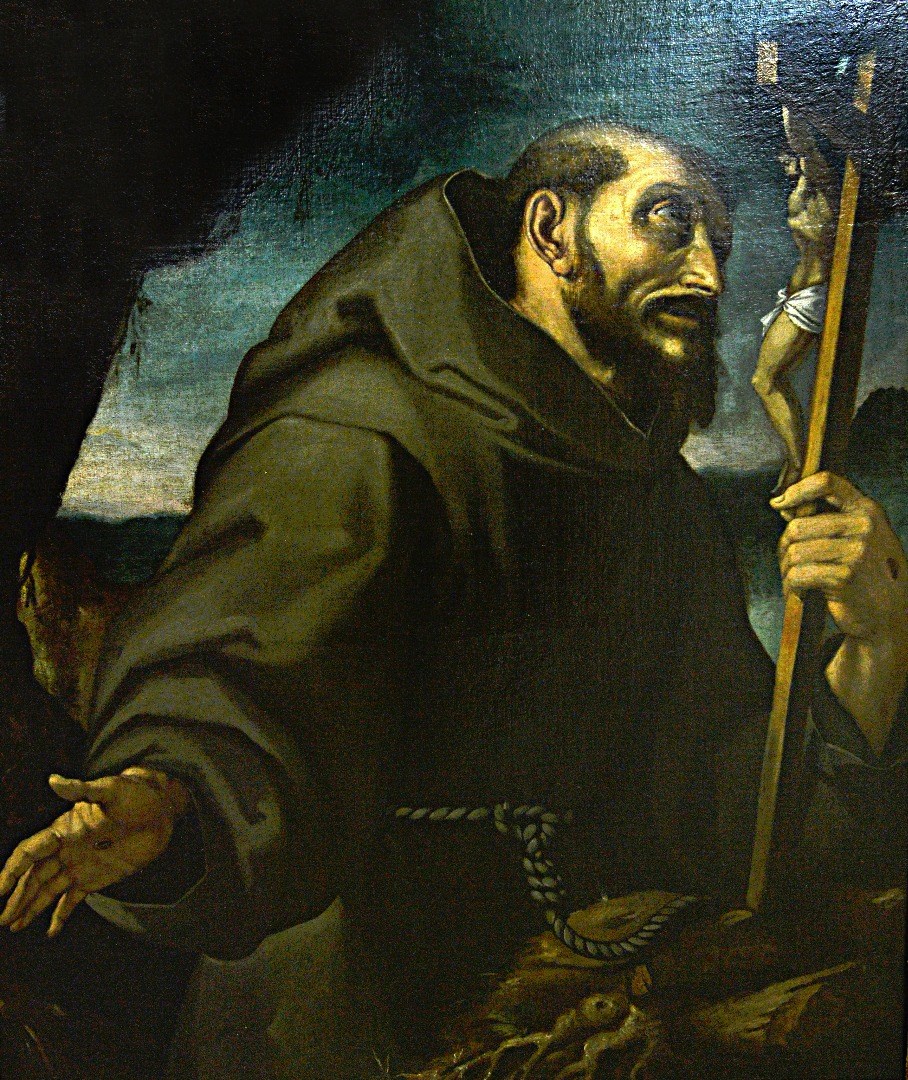 Appraisal: Italian School th century St Francis contemplating the cross oil