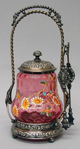 Appraisal: Gourd form jar with enameled floral decoration W S P