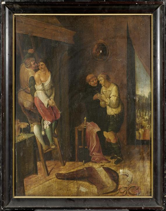 Appraisal: FRANKEN FRANZ THE YOUNGER COPY AFTER Antwerp The execution Oil